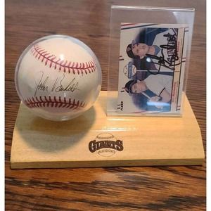 John Burkett Autographed Baseball And Signed Card